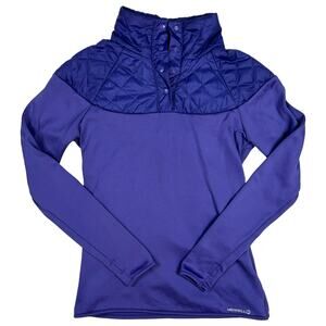 Merrell Womens XS Select Regulate 1/4 Snap Quilted Pullover Fleece Purple TF